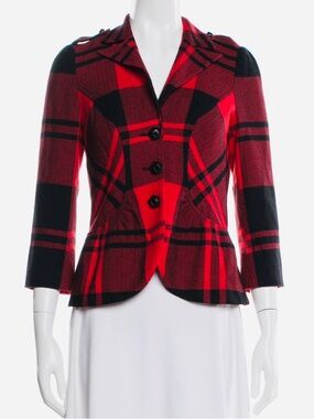 Diane von Furstenberg
Virgin Wool Red Plaid Blazer sz.4